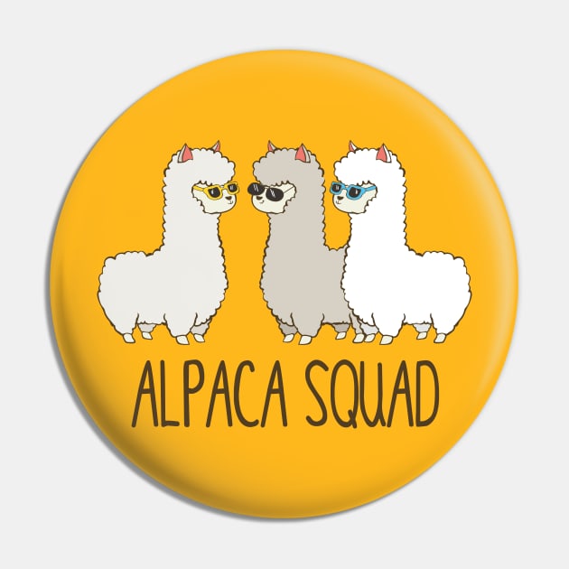 Alpaca Squad, Funny Cute Alpaca Pin by Dreamy Panda Designs