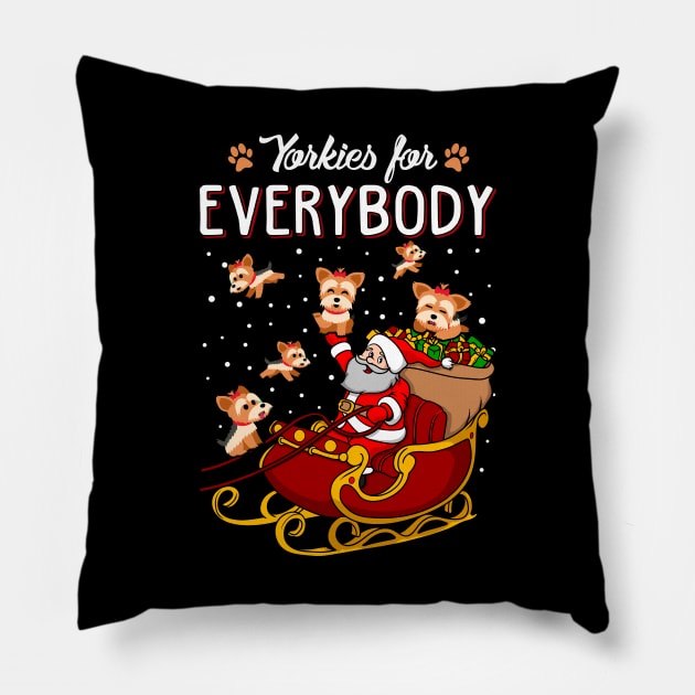 Yorkie Christmas Sweater. Yorkies for Everybody. Pillow by KsuAnn