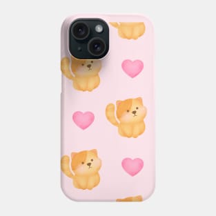 Chubby cat seamless patterns Phone Case