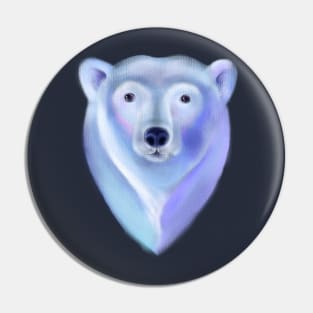 Polar Bear in Pastel Texture Pin