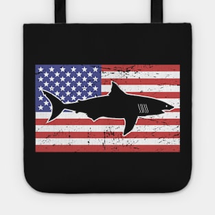 Patriotic American Flag & Shark Tote