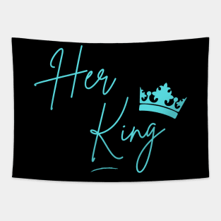 Her King Blue Crown Tapestry