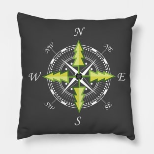 outdoor adventure compass (white) Pillow