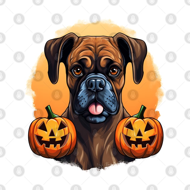 Halloween Boxer Dog #3 by Chromatic Fusion Studio