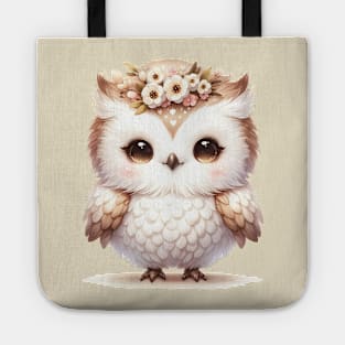 Cute Fluffy Baby Owl Tote