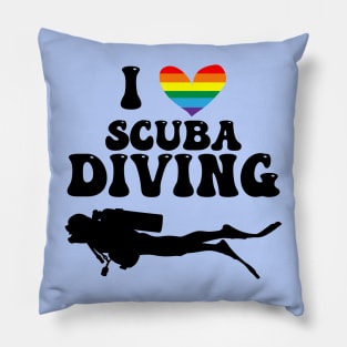 I Heart Scuba Diving (Gay Flag) Pillow