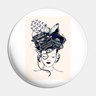 Steampunk Girl Pin