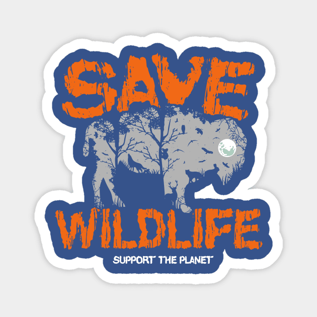 save wildlife support planet 3 Magnet by crnamer