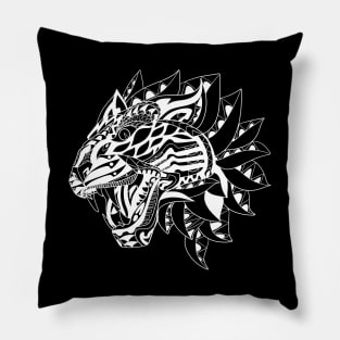 black the wild tiger in ecopop flames Pillow