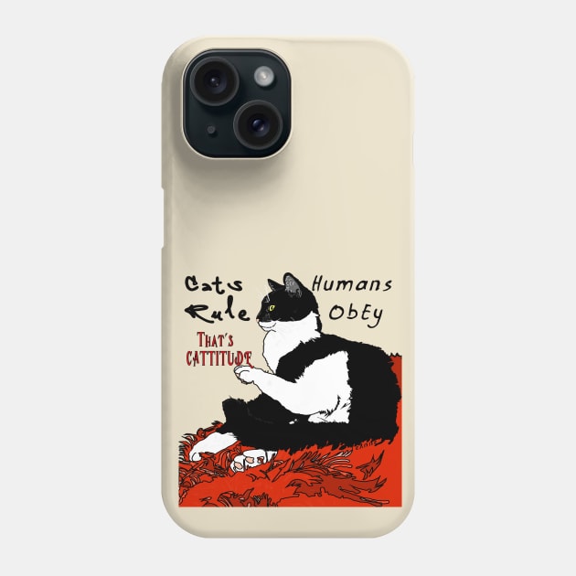 Cute Tuxedo Cat I haz attitude  Copyright TeAnne Phone Case by TeAnne