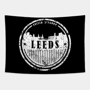 Leeds, United Kingdom White Skyline Tapestry