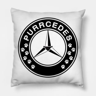 Funny Purrcedes Black Cat Pillow