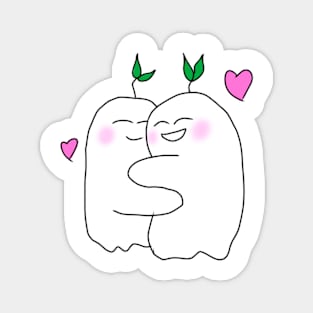 Cute hugging ghosts Magnet