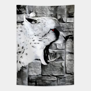 Cheetah Black and White Spray Paint Wall Tapestry