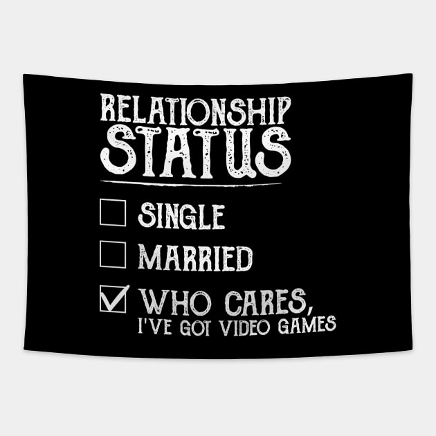 Relationship Status Video Games Funny Tapestry by DragonTees