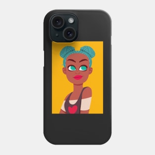 Cute blue haired girl Phone Case