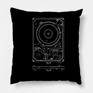 Hard Disk Drive Vintage Patent Drawing Pillow