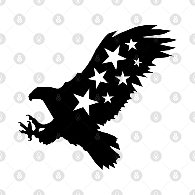 Eagle With Stars Black And White by CANJ72