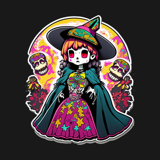 Anime Elegance: La Calavera Catrina Tee by pavelrmata