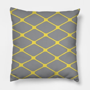 Fishnets in Illuminating Yellow on Ultimate Gray Background Pillow