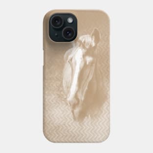 Horse emerging from the mist in iced coffee beige Phone Case