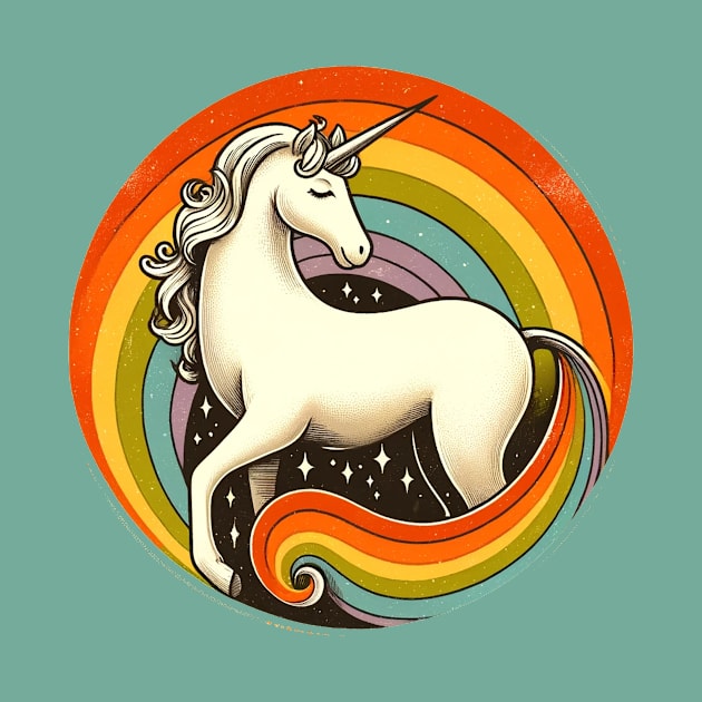 Retro Unicorn by bubbsnugg