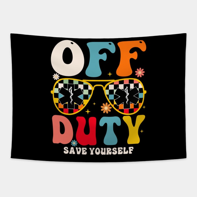 Off Duty Save Yourself Tapestry by CikoChalk