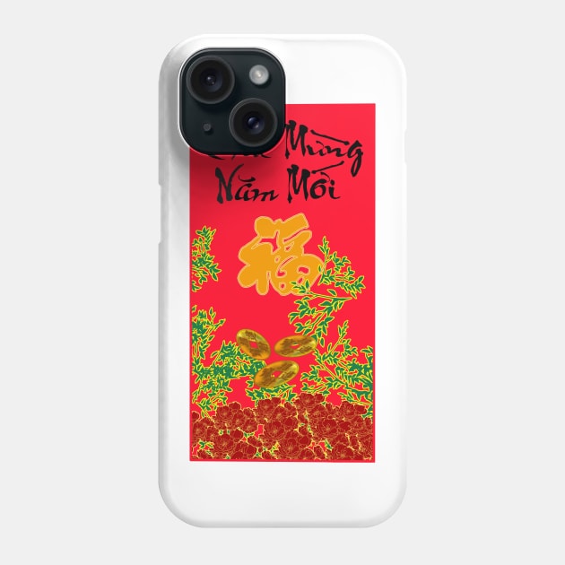 Lunar New Year, Red Envelope, Tet, Chuc Mung Nam Moi Phone Case by AZNSnackShop