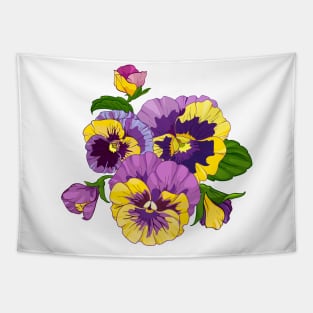 purple pansy flowers Tapestry