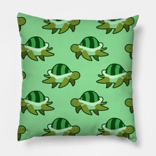 Green Turtle Pattern Pillow