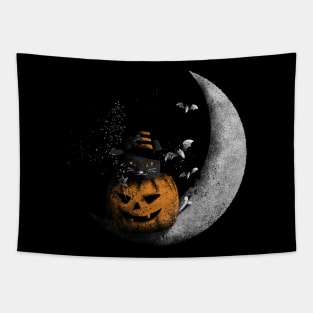 Witchy Halloween Cat Tapestry