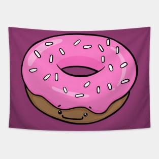 Cute Strawberry Kawaii Donut with White Sprinkles Tapestry