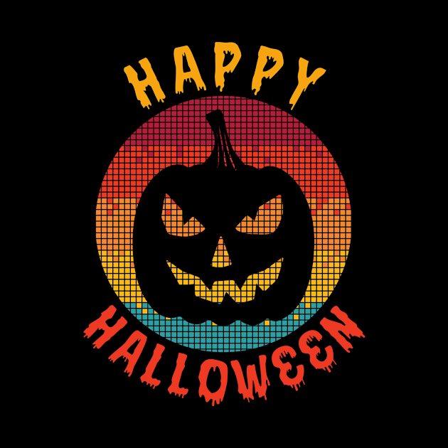 Happy Halloween, Retro Halloween Pumpkin by Fabvity