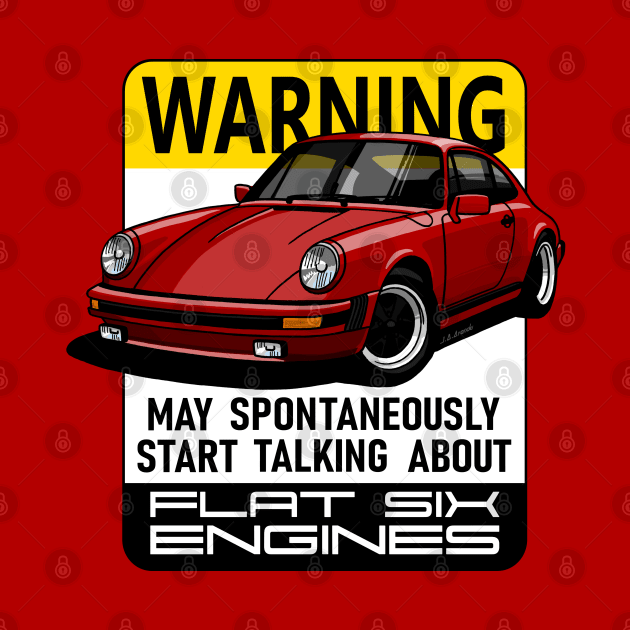 The iconic aircooled flat six german sports car with warning advice by jaagdesign