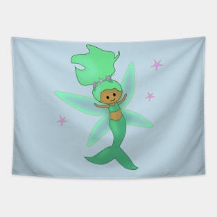 Cute Glowing Mermaid Fairy Tapestry