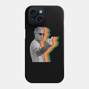 ANTHONY BOURDAIN RETRO RAINBOW Phone Case