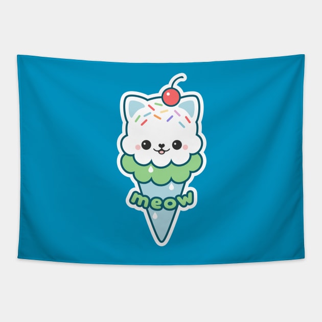 Ice Cream Kitty Tapestry by sugarhai