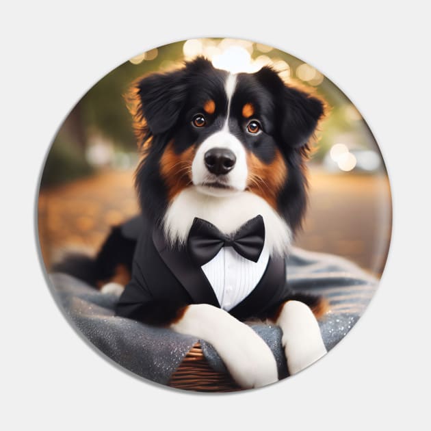 Australian shepherd dog in formal tuxedo suit Pin by nicecorgi