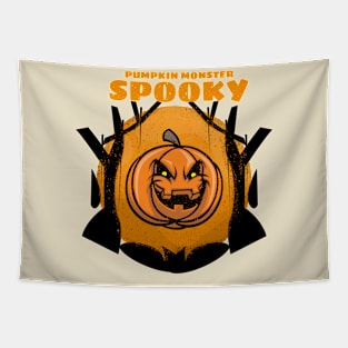 Pumpkin Monster Spooky / Halloween Tapestry