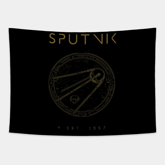 Sputnik 1 CCCP Soviet Union Satellite Tapestry by UniversalPioneer