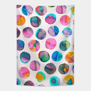 Pocket - Colorful Ink Marbles Dots Multicolored Tapestry