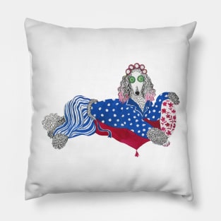 Poodle wearing pajama Pillow