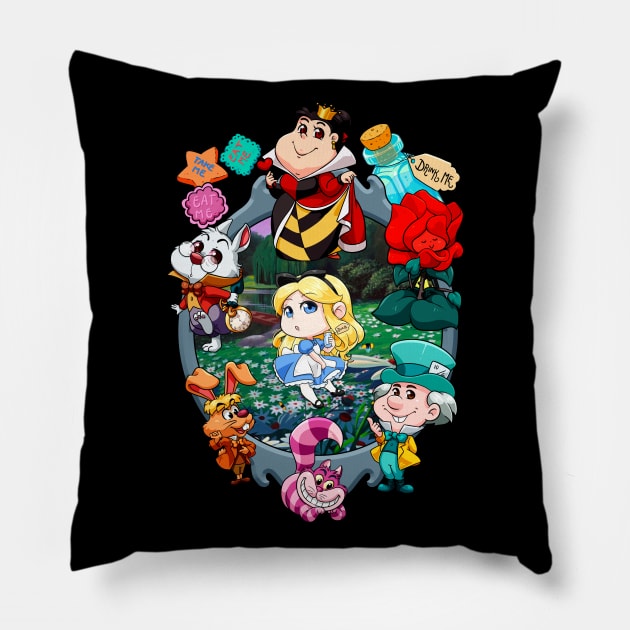 Chibi Alice in Wonderland Pillow by Carla S.D.