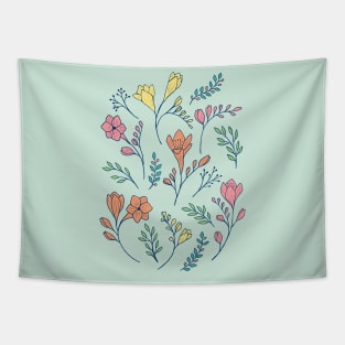 Cute delicate freesia flowers in light blue Tapestry