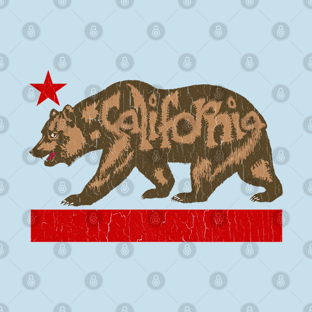 Discover Big Fuzzy California Bear (vintage distressed look) - California Bear - T-Shirt