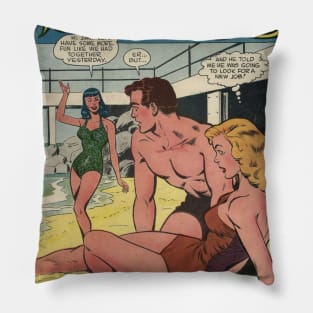 Vintage Romance Comic Book Cover - Brides in Love Pillow