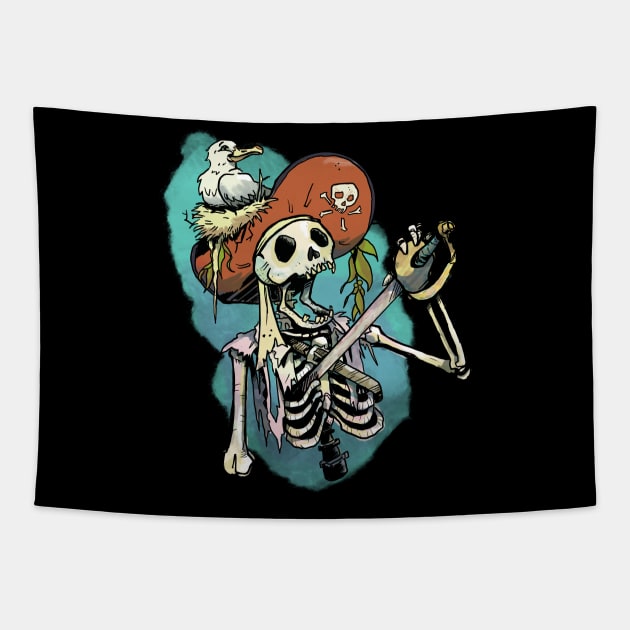 Pirate and seagull Tapestry by Rackham