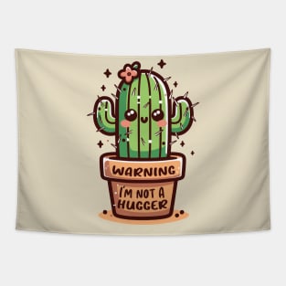 Not a Hugger Cactus Funny Sarcastic Tapestry