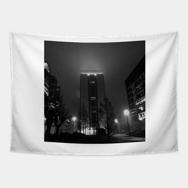 Light in the dark black and white photo Tapestry by Dturner29