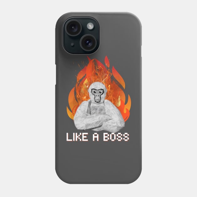 Gorilla Tag Like a Boss VR Gamer Merch Phone Case by gts